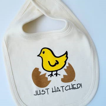 Baby Organic Chick Bib Natural Hatched USA Made