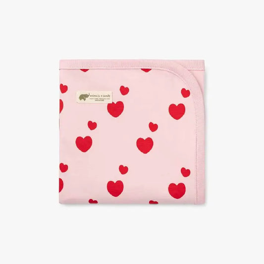 Organic Heart-print  Blanket