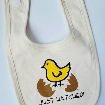 Baby Organic Chick Bib Natural Hatched USA Made